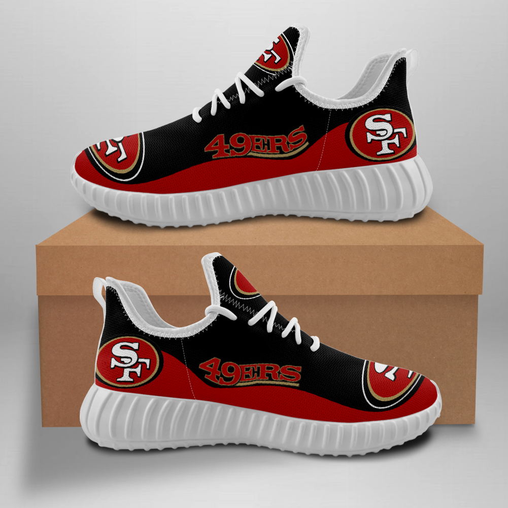 Men's San Francisco 49ers Mesh Knit Sneakers/Shoes 004 Men's San Francisco 49ers Mesh Knit Sneakers/Shoes 004